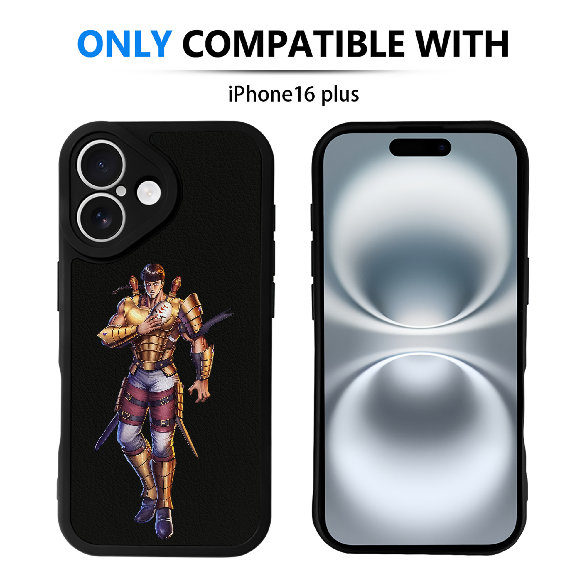 （画像用） 北斗の拳 Fist of the North Star 【iPhone 16シリーズ対応】シリコンスマホケース（レザー調） 材質：シリコン